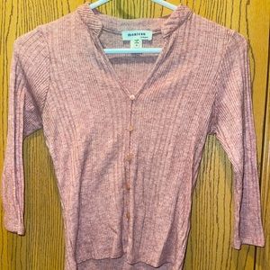 Mauve / pink mock button up shirt - size small